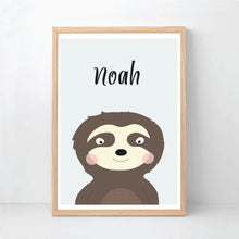 Load image into Gallery viewer, Sloth  Personalised Print - Custom Name Print - Happy Joy Decor
