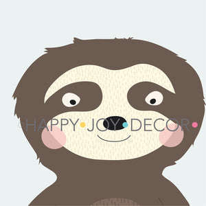 Sloth Personalised Print - Custom Name Print - Happy Joy Decor
