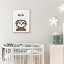 Load image into Gallery viewer, Sloth  Personalised Print - Custom Name Print - Happy Joy Decor
