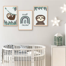 Load image into Gallery viewer, Sloth Printable Art Set - Kids Instant Download - Happy Joy Decor
