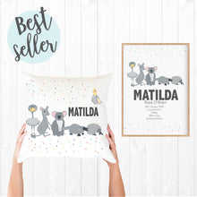 Load image into Gallery viewer, Australian Animals Personalised Birth Wall Art
