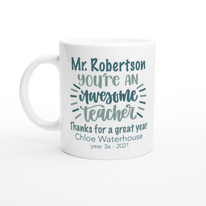 Awesome Teacher Personalised Mug - Personalised teacher gifts - Happy Joy Decor