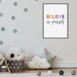 I Believe Printable Wall Art - Kids Neutral Prints - Happy Joy Decor