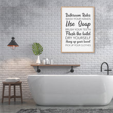 Load image into Gallery viewer, Bathroom Rules Print  - Happy Joy Decor
