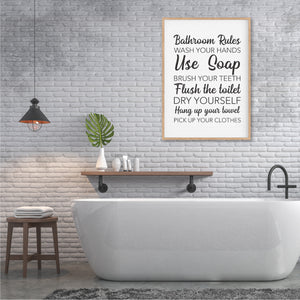 Bathroom Rules Print  - Happy Joy Decor