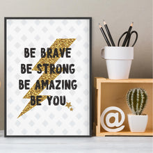 Load image into Gallery viewer, Be Brave Instant Download - Boys Wall Art Printables - Happy Joy Decor
