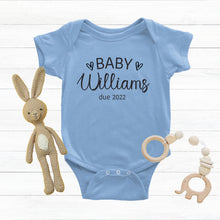 Load image into Gallery viewer, Personalised Baby Due Announcement Onesie - Happy Joy Decor
