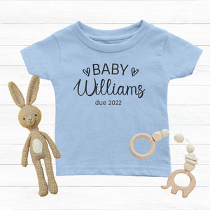 Personalised Baby Announcement Personalised Tshirt - Happy Joy Decor