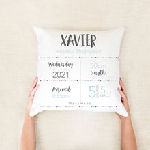 Load image into Gallery viewer, Classic Essential Birth Stat Cushion
