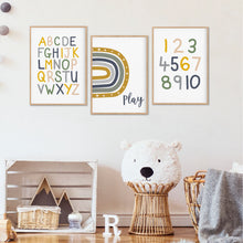 Load image into Gallery viewer, Green Mustard Playroom Instant Download Set of 3 - Happy Joy Decor
