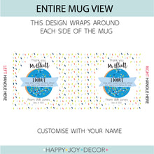 Load image into Gallery viewer, Blue Doughnut Teacher Personalised Mug - Happy Joy Decor
