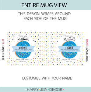 Blue Doughnut Teacher Personalised Mug - Happy Joy Decor