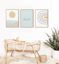 Load image into Gallery viewer, Pastel Abstract Sunset Personalised Print Set - Happy Joy Decor
