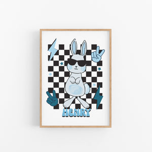Retro Bunny Personalised Print