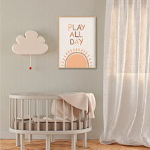 Load image into Gallery viewer, Play All Day - Neutral Kids Wall Art - Happy Joy Decor
