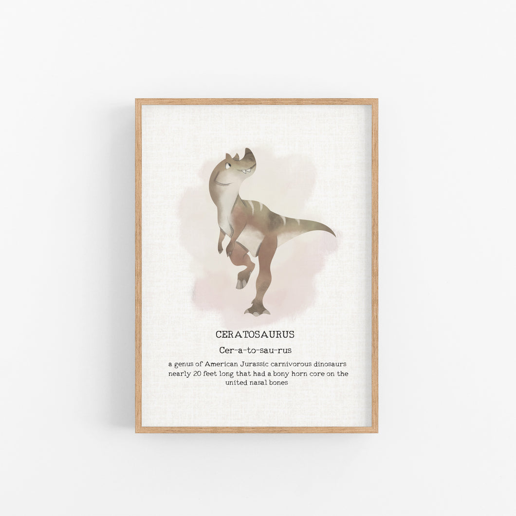 Ceratosaurus Definition Print - Happy Joy Decor