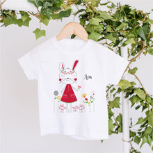 Load image into Gallery viewer, Christmas Bunny Personalised Tee - Kids Personalised Christmas Tees - Happy Joy Decor
