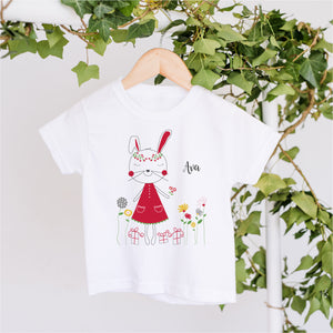 Christmas Bunny Personalised Tee - Kids Personalised Christmas Tees - Happy Joy Decor