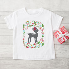 Load image into Gallery viewer, Christmas Fawn Personalised Tee - Personalised Kids Christmas Tees - Happy Joy Decor
