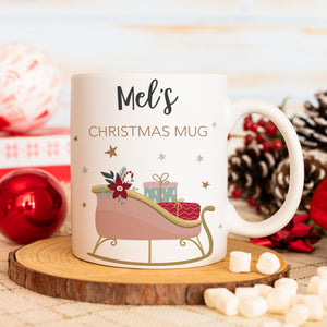 Christmas Sleigh Personalised Mug - Happy Joy Decor