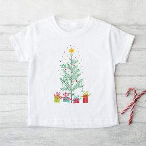 Christmas Tree Personalised Tee - Kids Personalised Christmas Tee - Happy Joy Decor