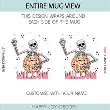 Load image into Gallery viewer, Disco Ball Skeleton Personalised Mug Halloween - Happy Joy Decor
