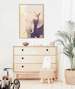 Neutral Elephant Photo Print - Happy Joy Decor