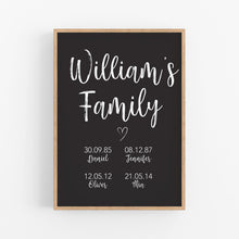 Load image into Gallery viewer, Family Dates Print - Home Decor Prints - Happy Joy Decor
