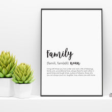 Load image into Gallery viewer, Family Definition Print - Family Wall Prints - Happy Joy Decor
