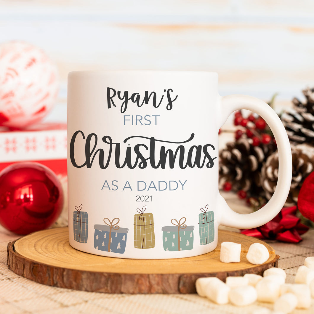 First Time Daddy Christmas Personalised Mug - Happy Joy Decor