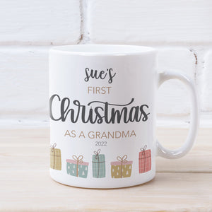 First Time Grandma Christmas Personalised Mug - Happy Joy Decor