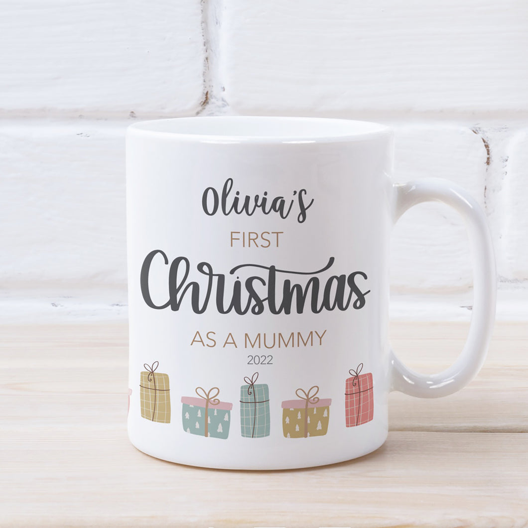 First Time Mummy Christmas Personalised Mug - Happy Joy Decor