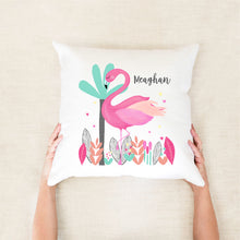 Load image into Gallery viewer, Flamingo Personalised Cushion
