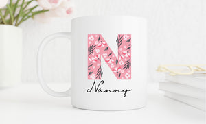 Floral Initial Personalised Mug - Happy Joy Decor