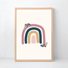 Load image into Gallery viewer, Floral Rainbow Unicorn Personalised Print Set - Happy Joy Decor
