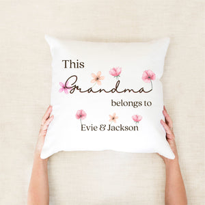 Belongs To Personalised Script Cushion - Mothers Day Gifts - Happy Joy Decor