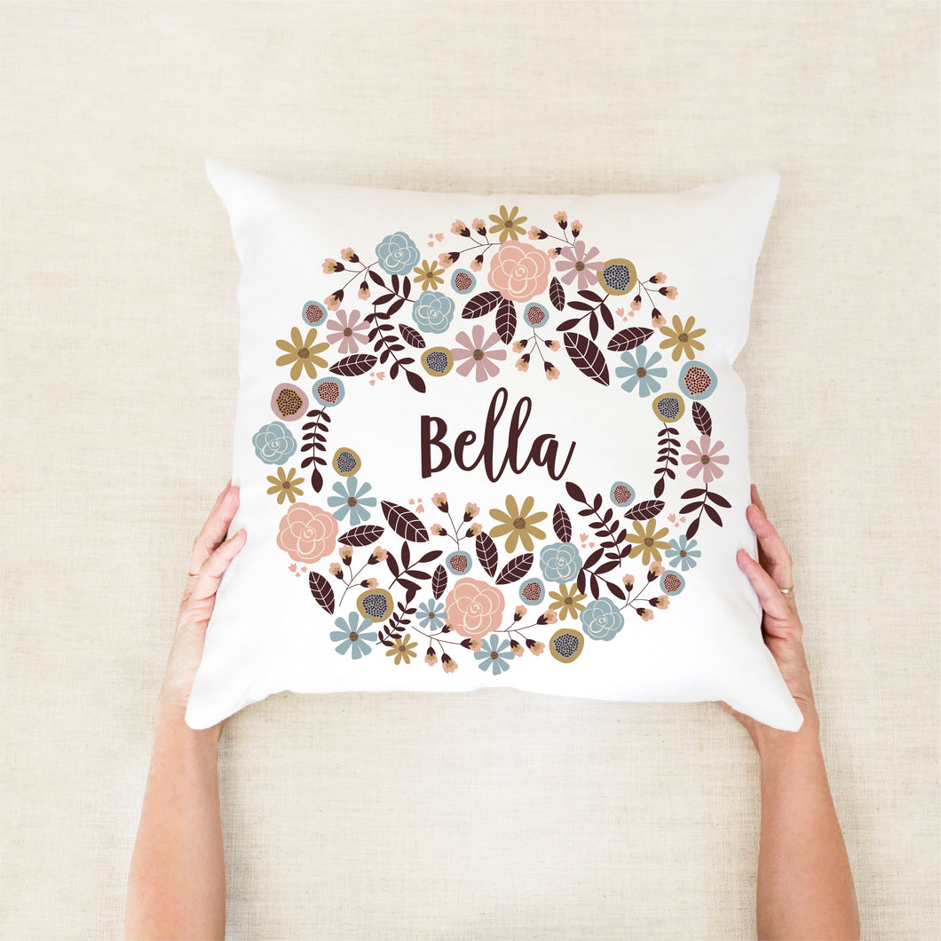 Wildflower Floral Personalised Cushion