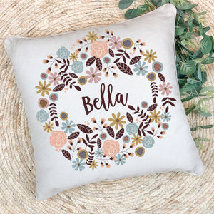 Wildflower Floral Personalised Cushion