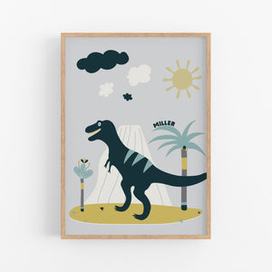 TRex Dinosaur Personalised Print - Happy Joy Decor