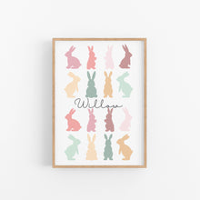 Load image into Gallery viewer, Girls Bunny Silhouette Personalised Print
