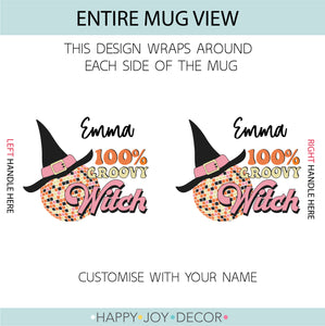 Groovy Witch Halloween Personalised Mug - Happy Joy Decor