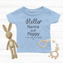 Load image into Gallery viewer, Hello Grandparents I Can&#39;t Wait To Be Spoilt Personalised Tshirt
