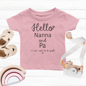 Hello Grandparents I Can't Wait To Be Spoilt Personalised Tshirt