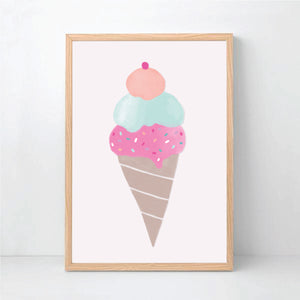 Watercolour Fairy Floss, Doughnut, Ice Cream Printable Wall Art - Happy Joy Decor