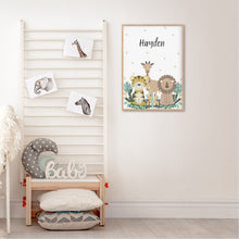 Load image into Gallery viewer, Jungle Animals Personalised Print

