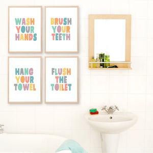 Kids Bathroom Printable Art Set - Instant download - Happy Joy Decor