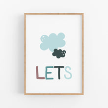 Load image into Gallery viewer, Let&#39;s Just Play Wall Art Set - Playroom Prints - Happy Joy Decor

