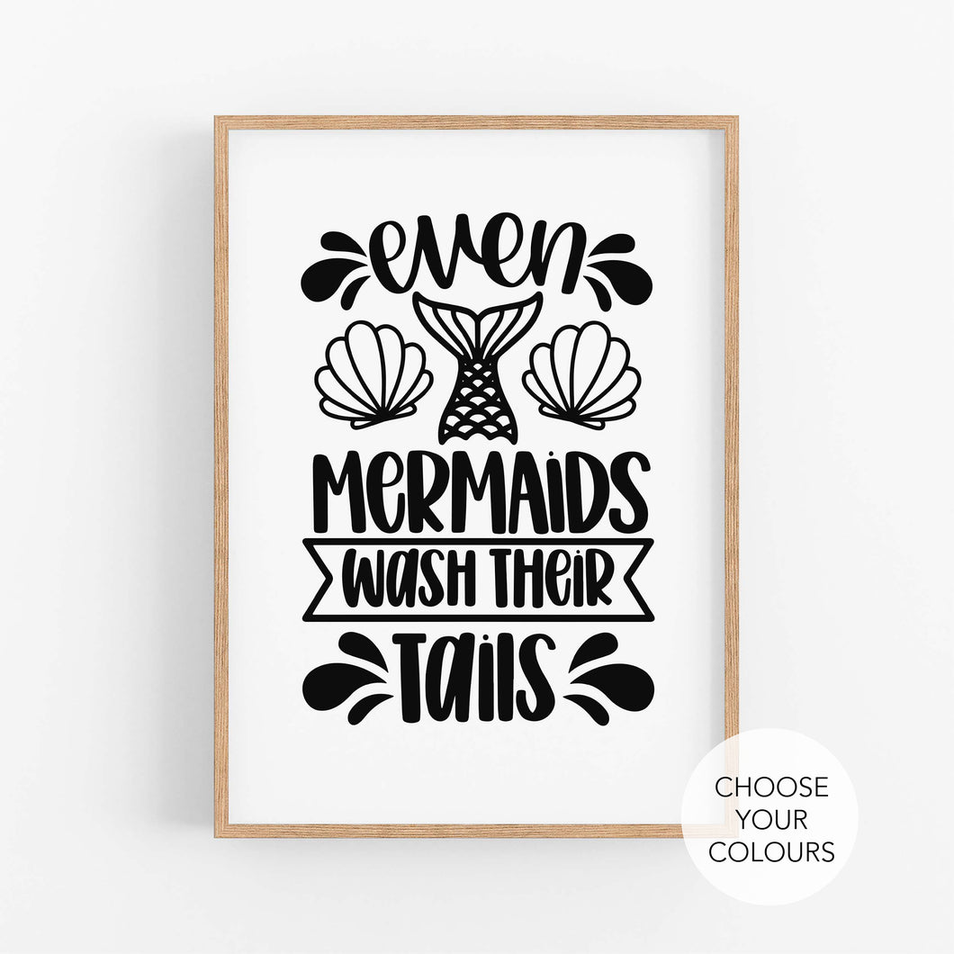 Mermaid Tail Bathroom Print - Happy Joy Decor