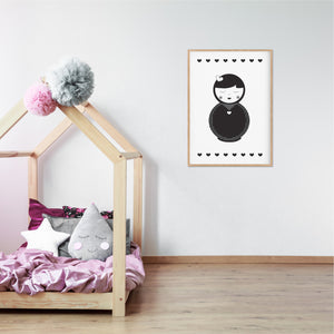 Babushka Print - monochrome kids prints - Happy Joy Decor