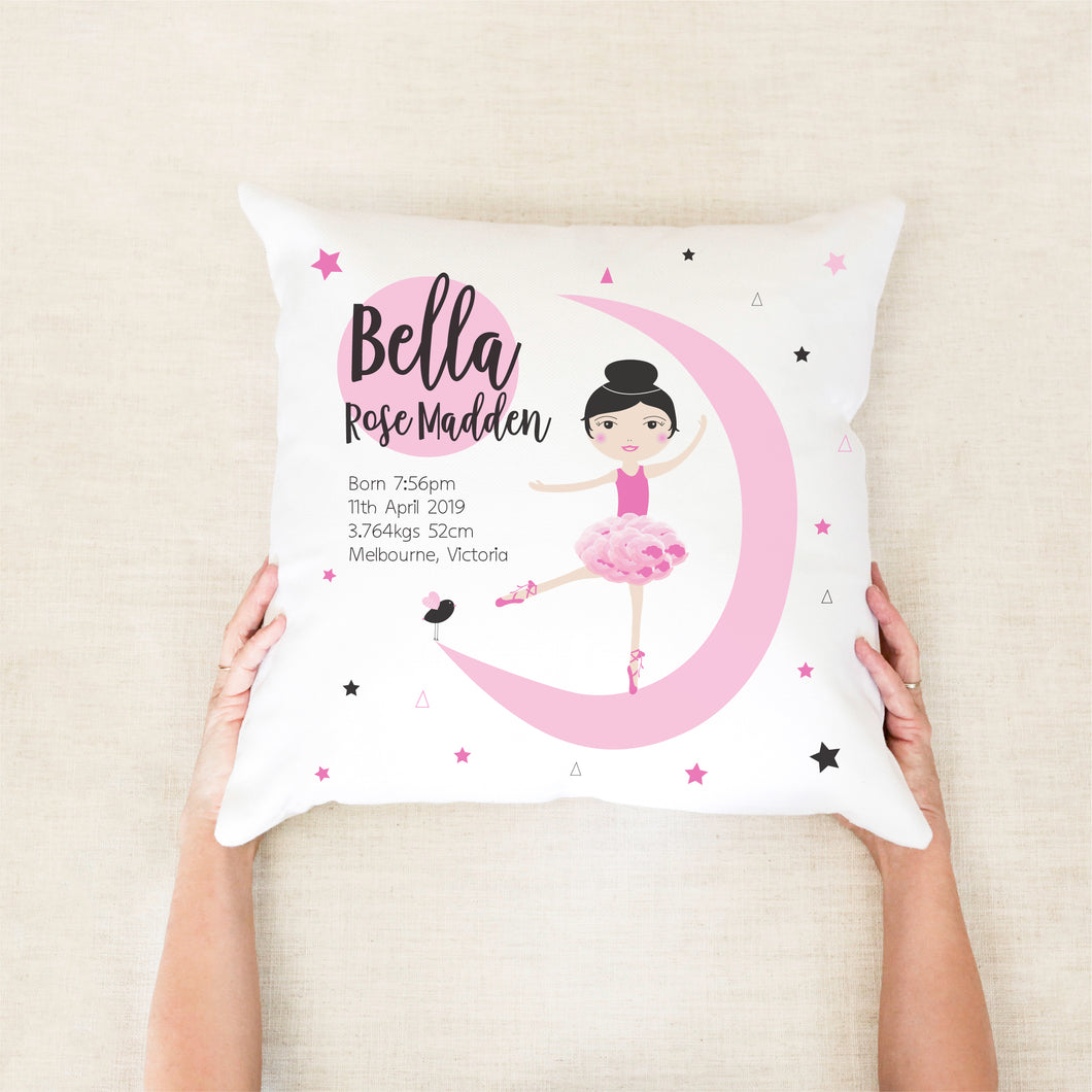 Ballerina Birth Stat Cushion